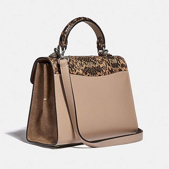 Coach Tabby 20 Top Handle In Colorblock With Snakeskin Detail Crossbody Bag 3787 - Picture 6 of 14